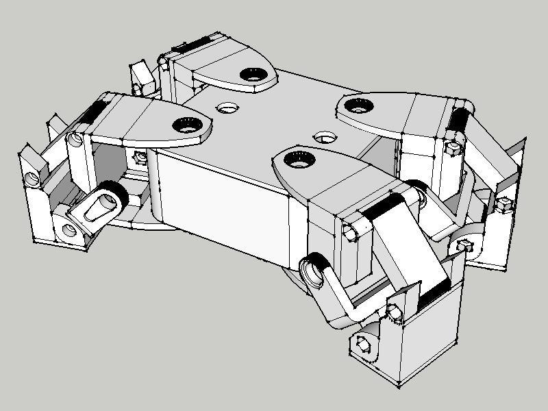 Budget Kame - A quadruped body for SG90 servos based on Kame
