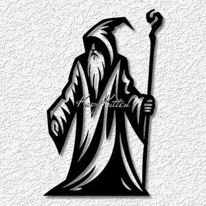 warlock with staff wall art wizard home decor