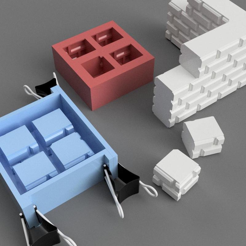 Mold for making a wall of bricks