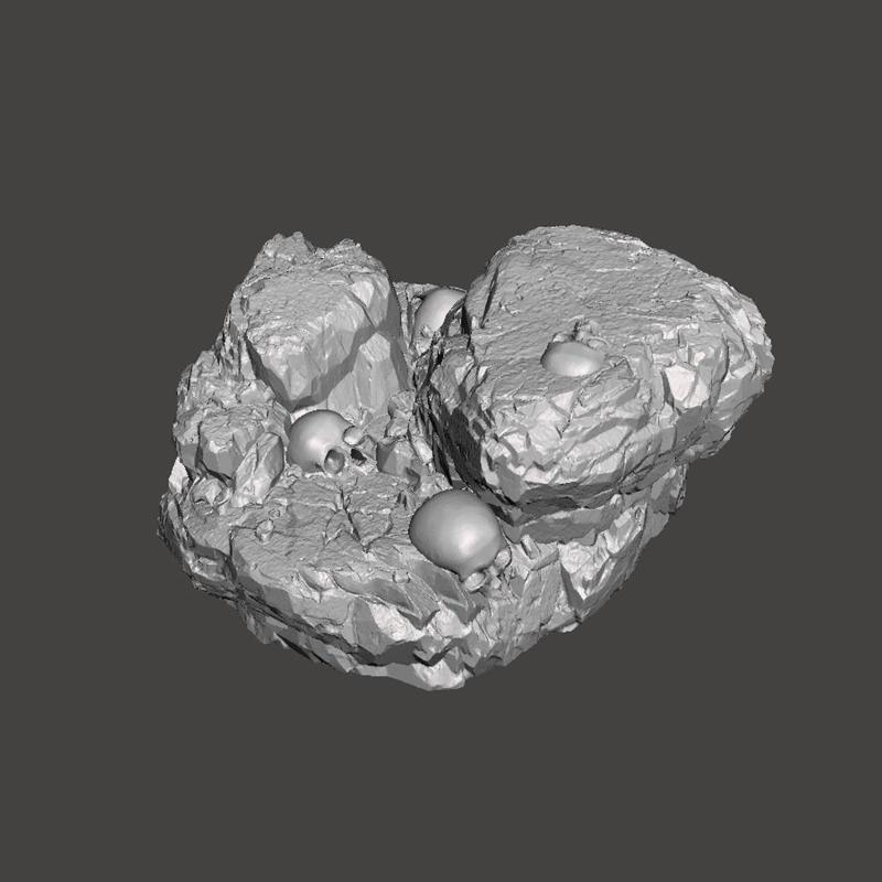 32 MM ROUND ROCK SKULL A