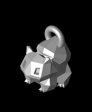 low poly Bulbasaur keychain