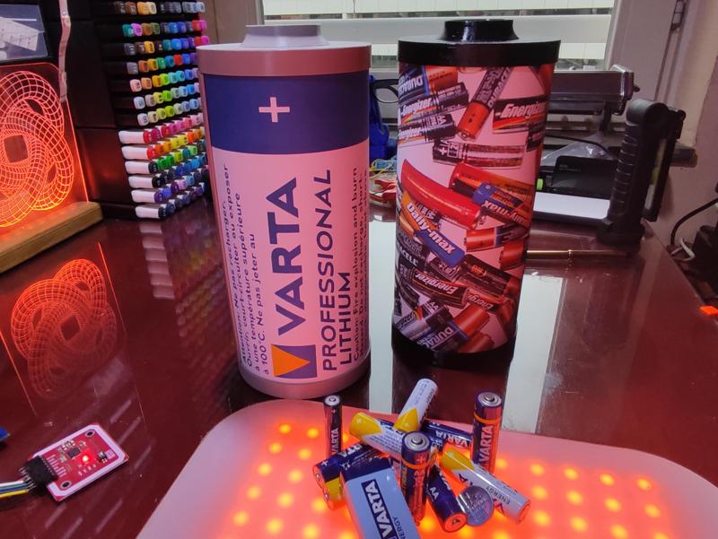 Used battery waste bin (customizable)