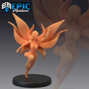 Dark Fairy Flying / Female Nature Spirit / Forest Fey