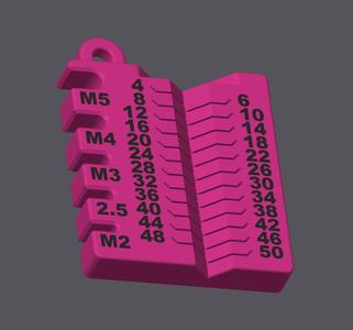 Metric Screw Measurement Tool - For Multi-material print