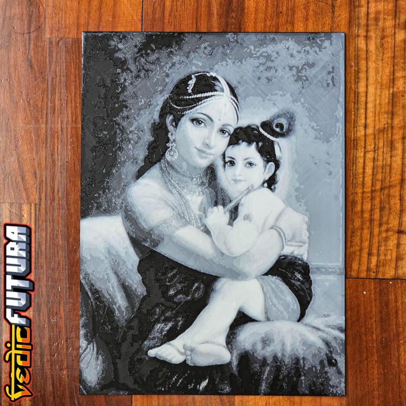 Baby Krishna with Mother Yashoda -[Easy to Print Filament Painting]
