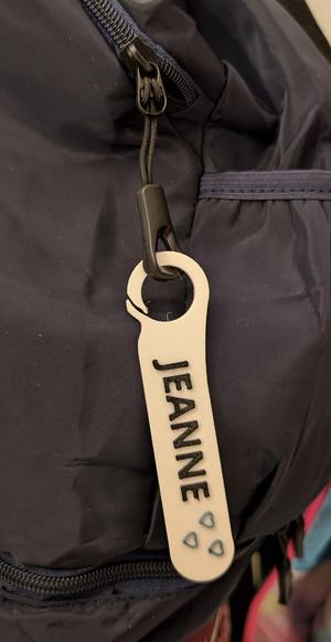 Hookable Keychain with changable text