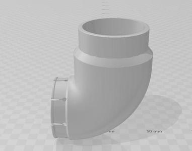 Elbow for smaller diameter ducting (3" outside flexible ducting)