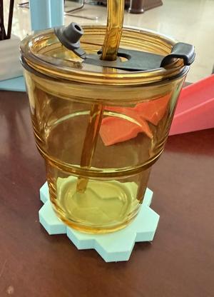 Amber Hydration Bottle with Hexagon Coaster