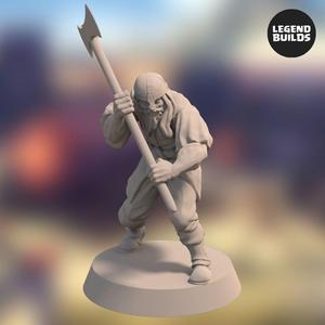 Acenii Axe Warriors - Pose 3 - 3D printable miniature - STL file