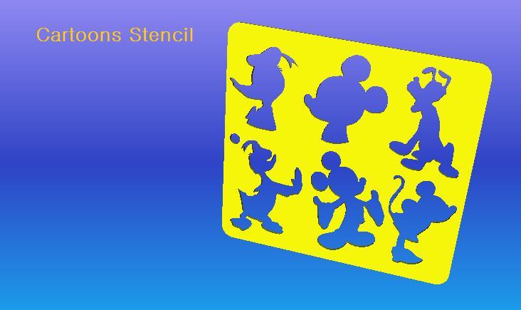 Cartoons Stencil