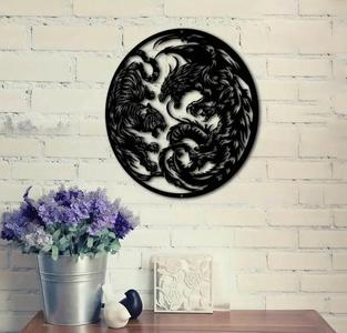 Dragon and Tiger Yin Yang Wall Art