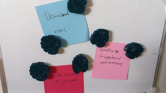 Magnetic leaves for the fridge and the board