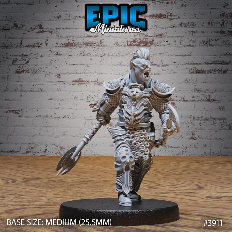 Black Guard Orc Walking / Green Skin Lord / Male Humanoid Warrior / Beast Tamer / Demonic Dragon Fighter / Evil Drake Army