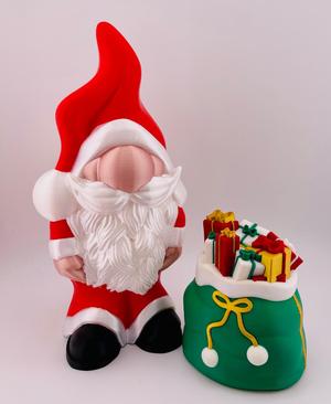 Santa Gnome with Bag of Gifts