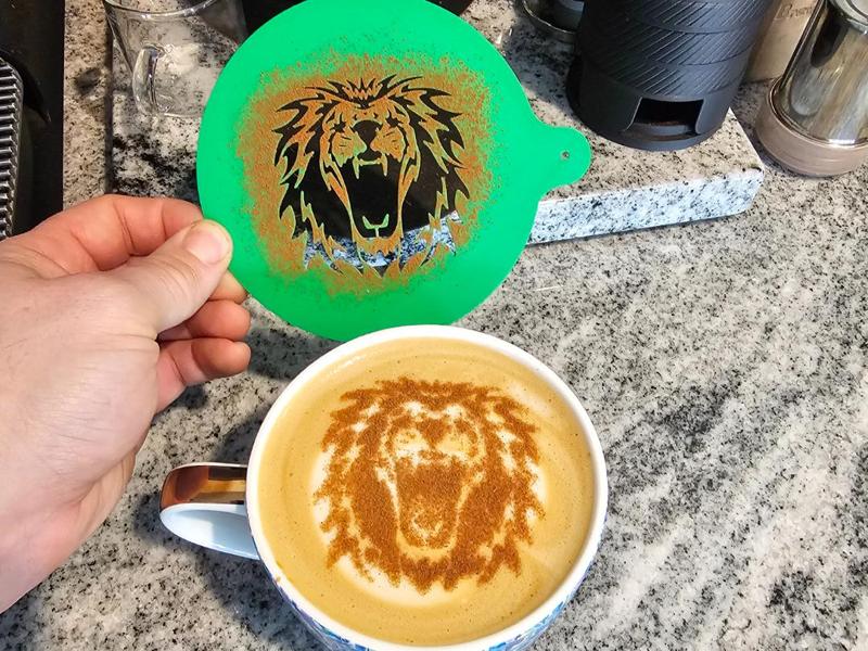 Perfect Lion Head Latte Art Stencil