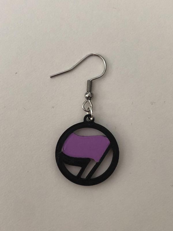Mulitcolor Antifa Flag Earring / Keychain