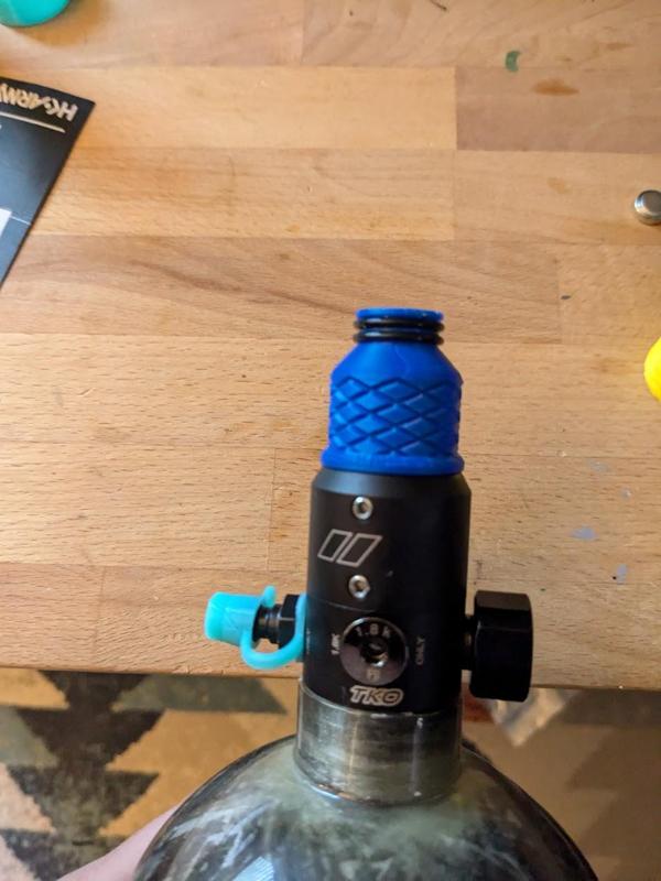 HPA Tank Cap with dual O-ring storage for Paintball / Airsoft regulator