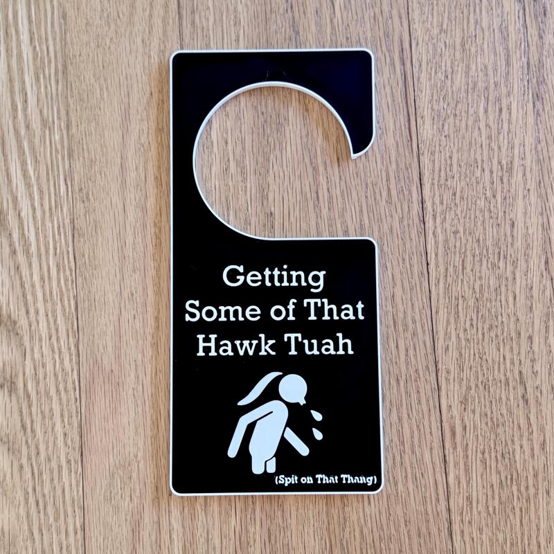 Hawk Tuah Door Hanger