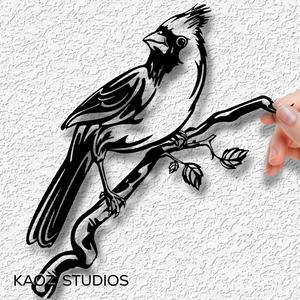 cardinal on branch wall art bird wall decor wildlife decoration