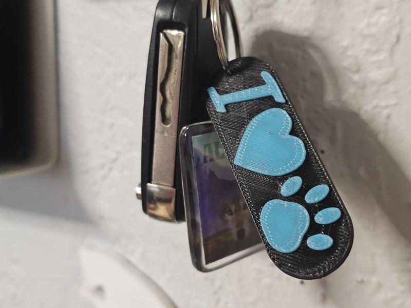 I Love Dogs Key-chain - Multicolor