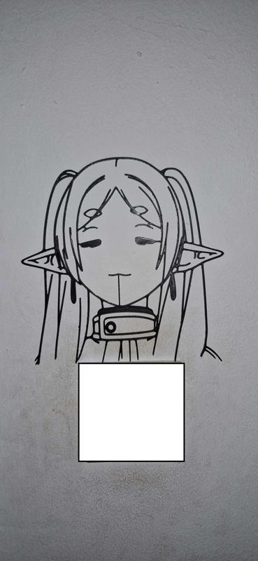 Stylized Minimalist Frieren Bust - Geometric-Inspired Design