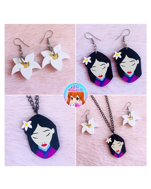 Mulan inspired jewelry earrings / necklace