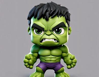 Baby Chibi Hulk Cute Kawaii 3D Model