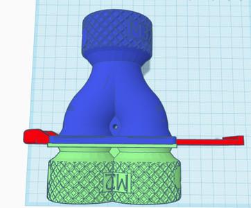 osVAC kompatible blastgate for M32 pipes