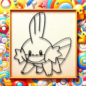 mudkip wall art pokemon wall decor 2d art game room decoration