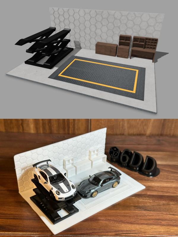 Model Car Scene—Car Dealership (1:64 Scale)