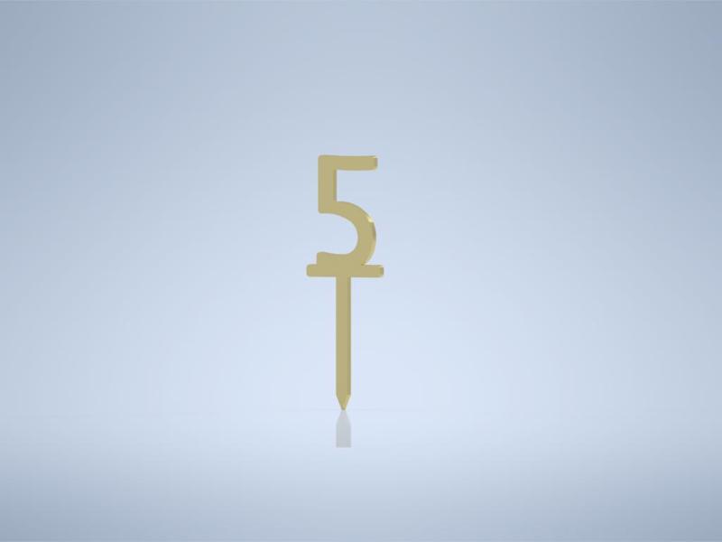 Birthday number 5 for cake (easy to print)