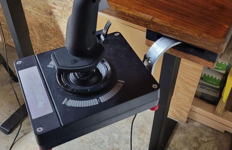 HOTAS Under Desk Mount (moveable left/right) Updated for Logitech X56, Thrustmaster Warthog, Winwing Orion2, VKB STECS (mini,mini+,std)