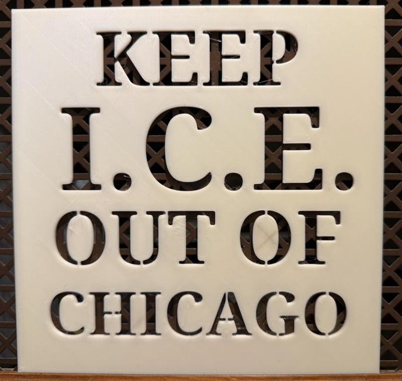 Keep ICE Out of Chicago Stencil