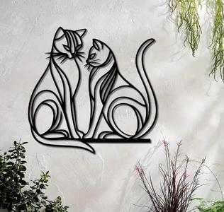 Elegant Two Cats Wall Art