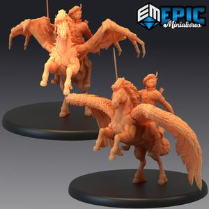Catfolk Pegasus Rider / Epic Winged Horse / Flying Steed Mount