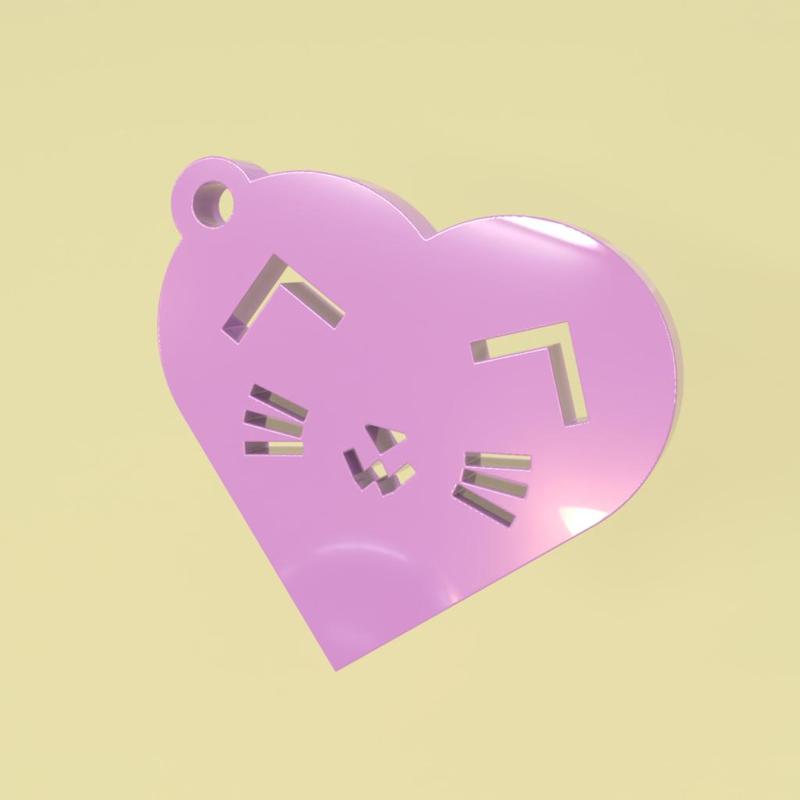 cat love keychain