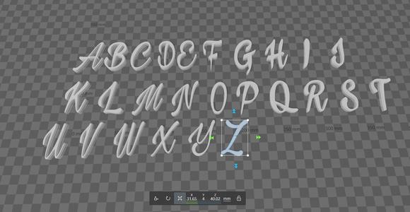 Full alphabet printable models