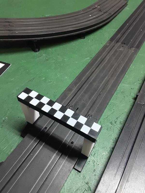Chequered flag inlay top cover for "HO Slot Car 2 Lane Lap Counter" by scottneumann