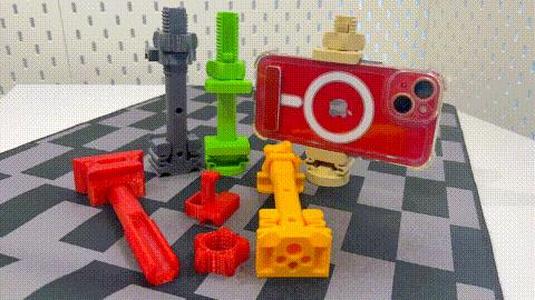 Fully 3d printed phone tripod mount 1/4-20 3/8-16