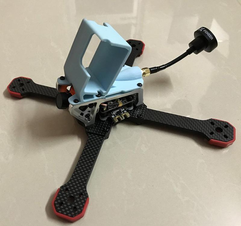 TransTEC frog lite top plate with 20° gopro hero 5/6 mount and rear pigtail mount