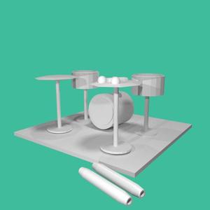 Drum set plant pot with drumstick watering sticks