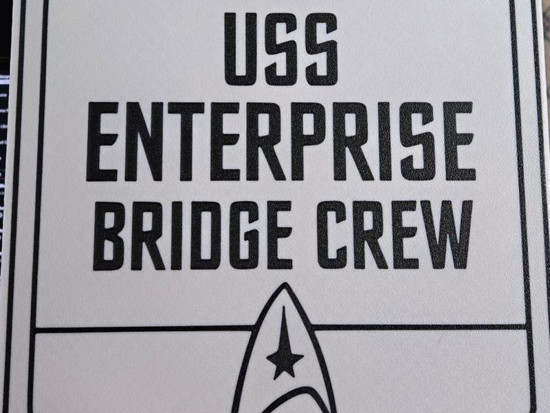 USS Enterprise Bridge Crew Sign