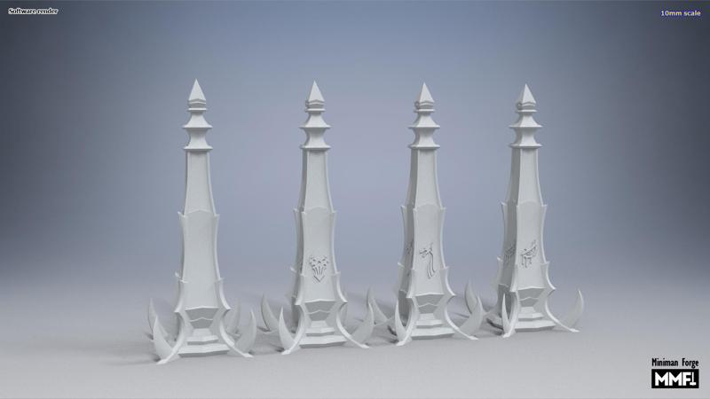 Dire Elves - Obelisks B - 10mm