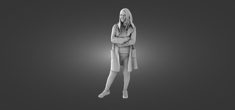 Female passenger in coat