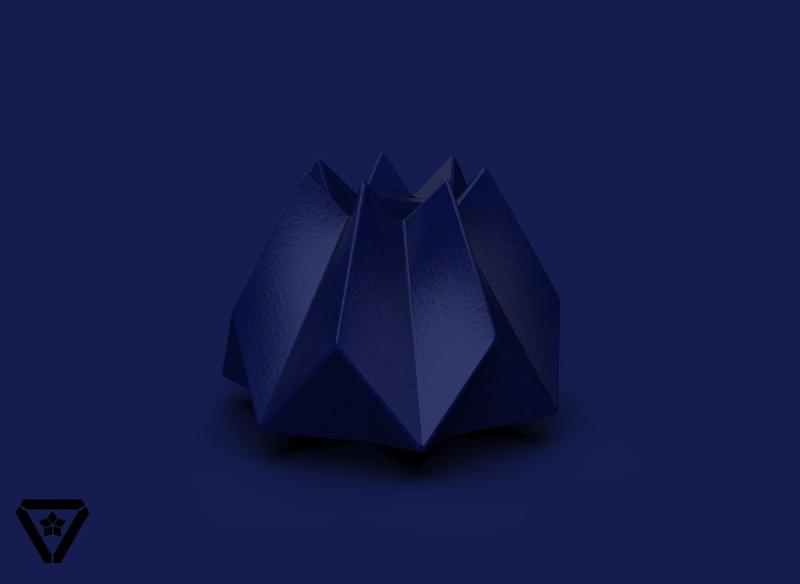 94. Facet Geometric Origami Bonsai Pot - V29 - Erica (Inches)