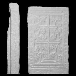 Closure slab with a cross and vine