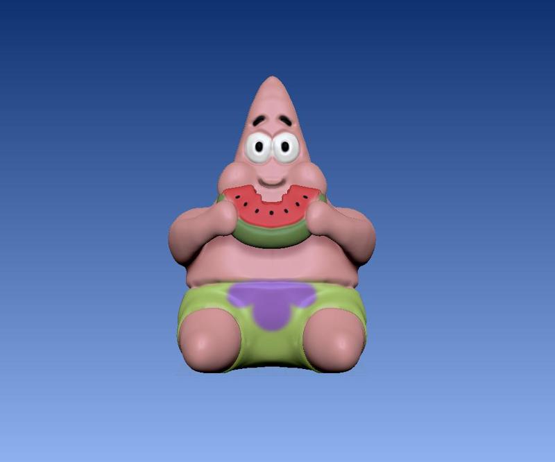 Patrick star eating watermelon from spongebob