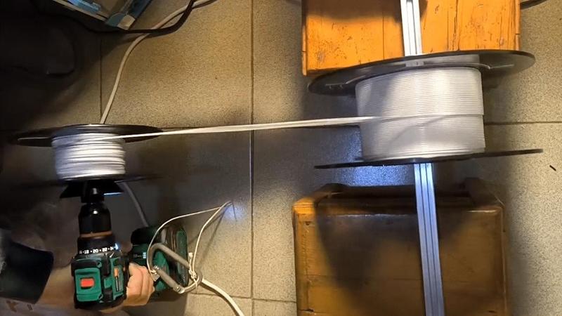 Drill Consumables Spool Winder, Electric Spool Winder, Supports Multiple Spool Types Including Bambu, One Hour Print, No Supports, No Hardware, Interchangeable Spindle, Simple and Sturdy, Reverse Thread