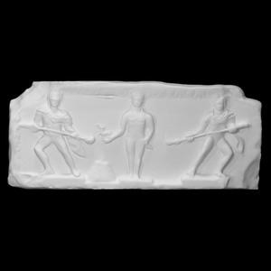 Relief depicting a cult statue of Apollo