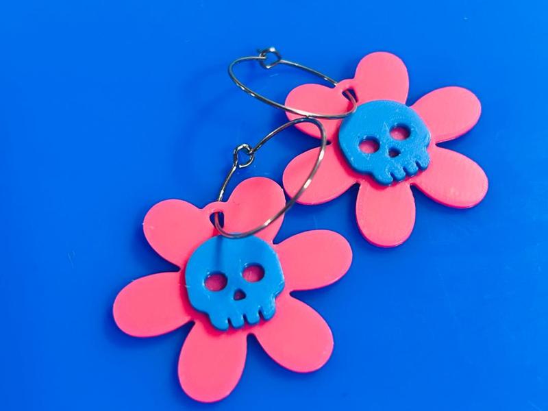 earrings flor calavera